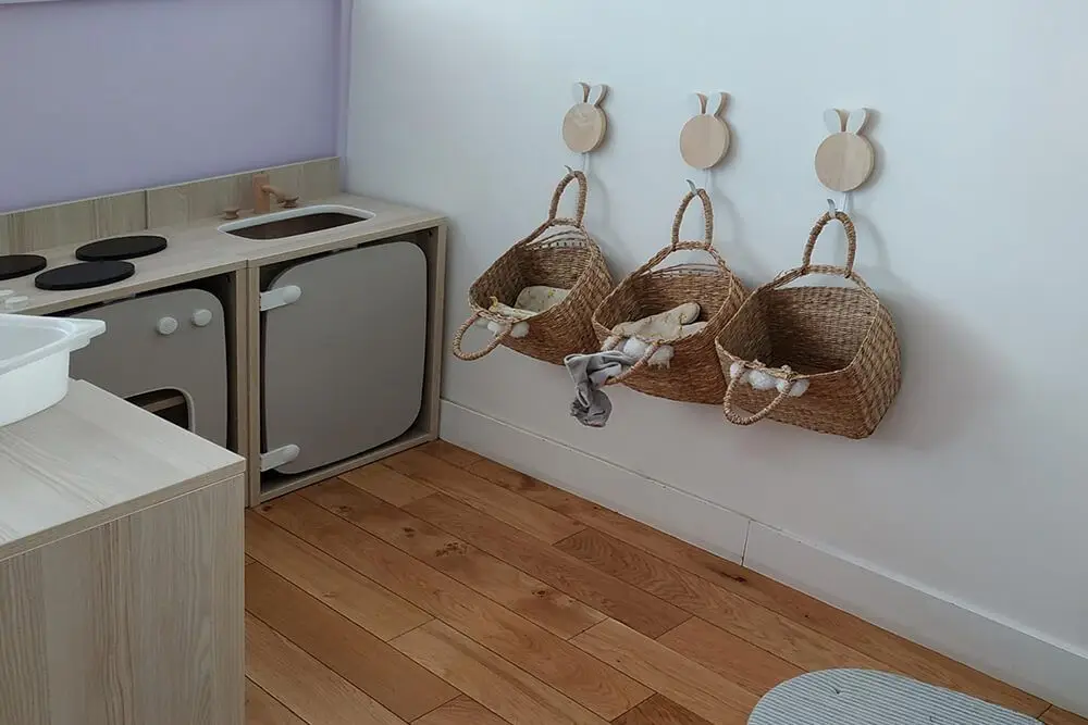 Espace de change et rangement de la micro-crèche Antoine à Paris 11