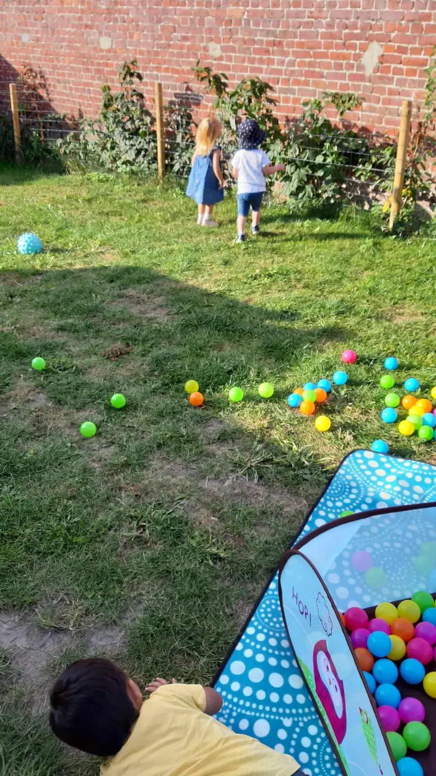 Jeux en plein air dans le jardin de la micro-crèche L'abri des petits à Genech
