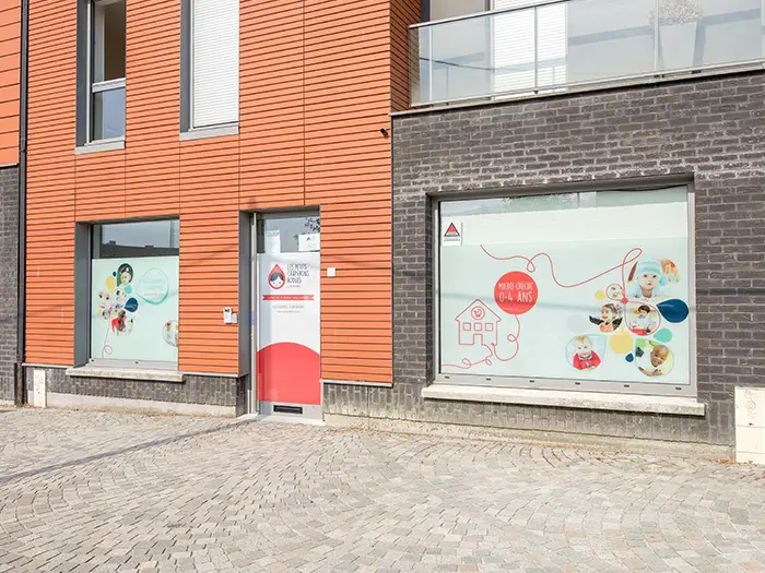 Façade de la micro-crèche Les Malicieux de Mouvaux Corselle, ZAC du Centre-Ville