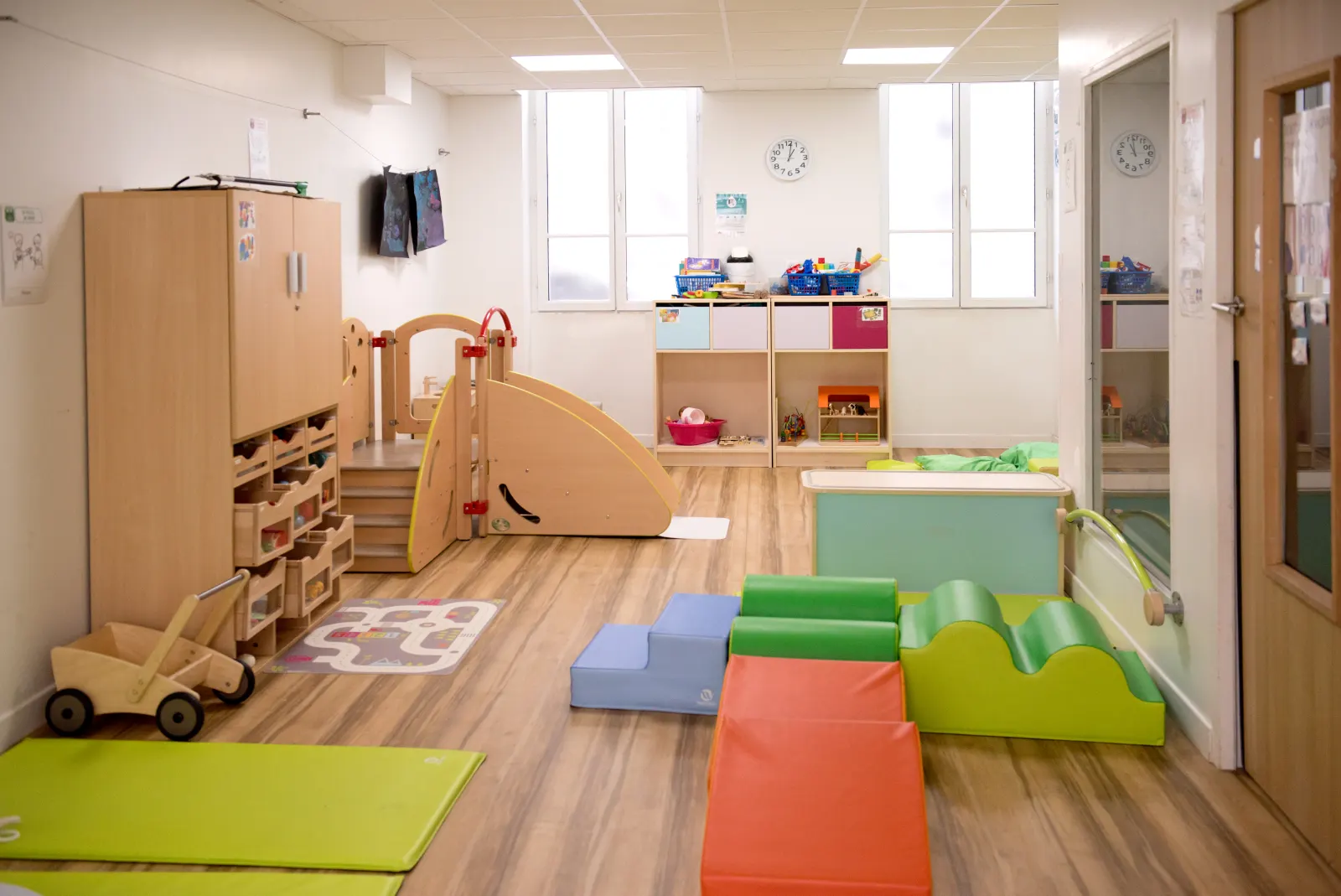 Coin motricité de la micro-crèche Les Malicieux de la Tête d'Or, Lyon 6